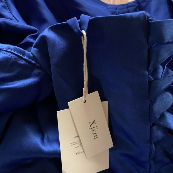 Blue Strapless Prom Dress Size XXL - Picture 12 of 14